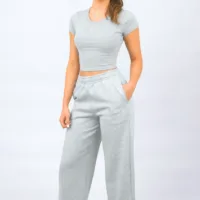 SWEATS + BABY TEE GRAY